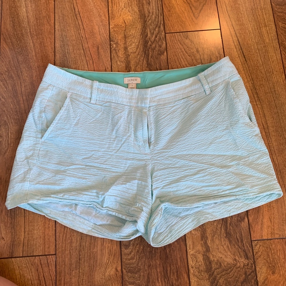 Mint/white seersucker J.Crew shorts